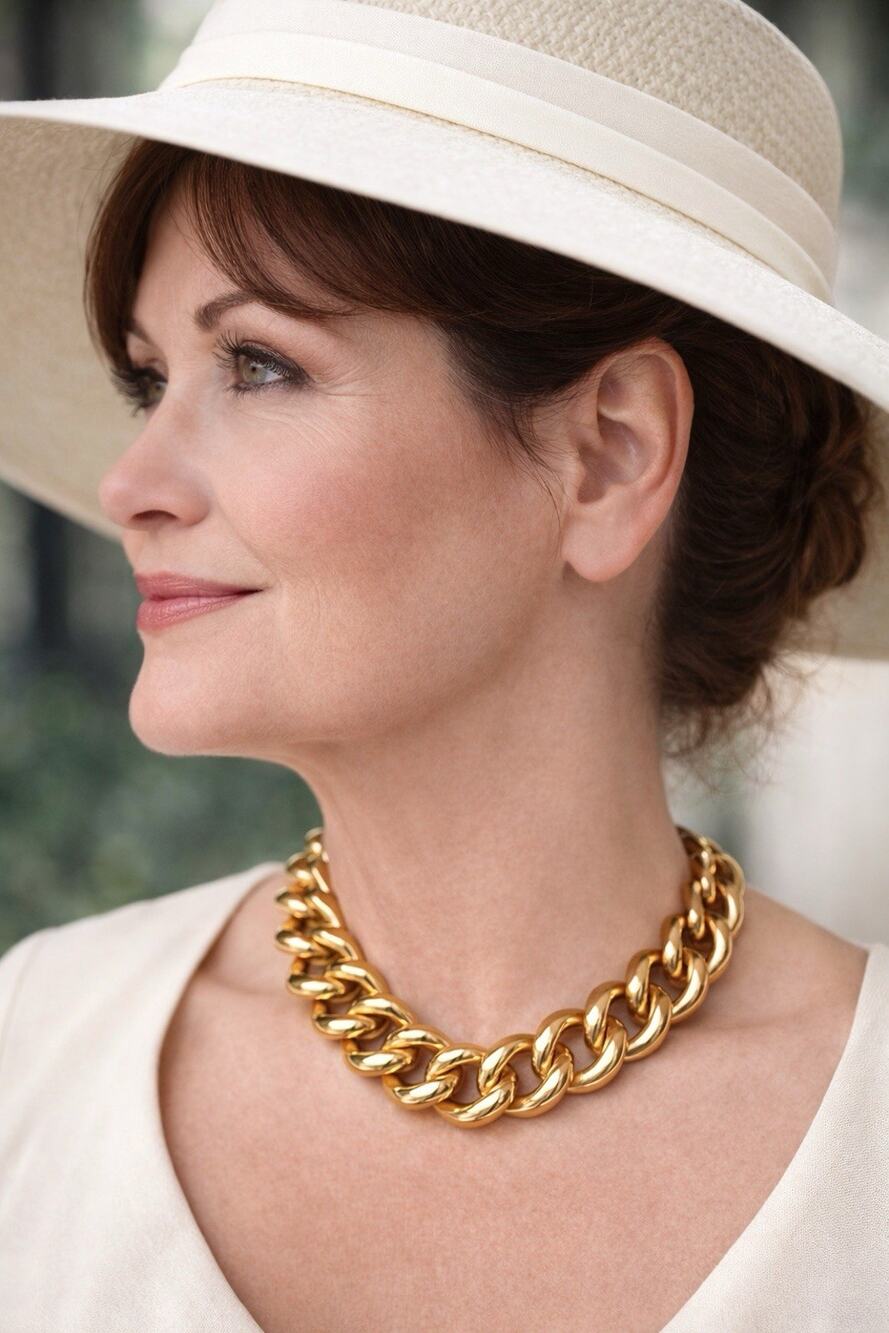Carolee Chunky Toggle Closure Gold Tone Chain Link Statement Necklace Signed 16”